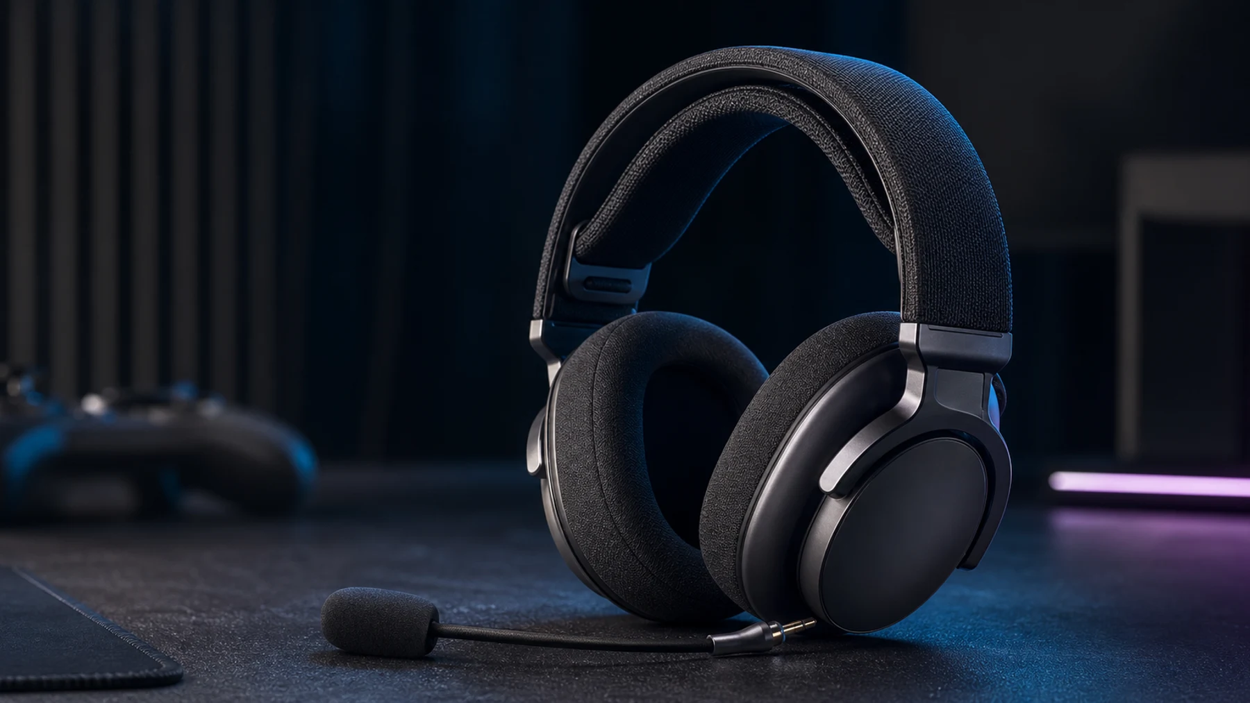 Premium generic gaming headset close-up